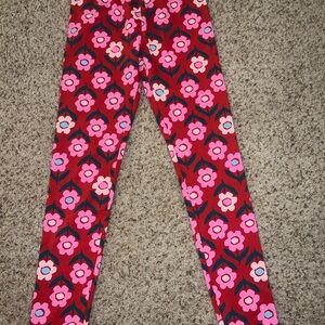Hanna Andersson Red and Pink Floral Leggings